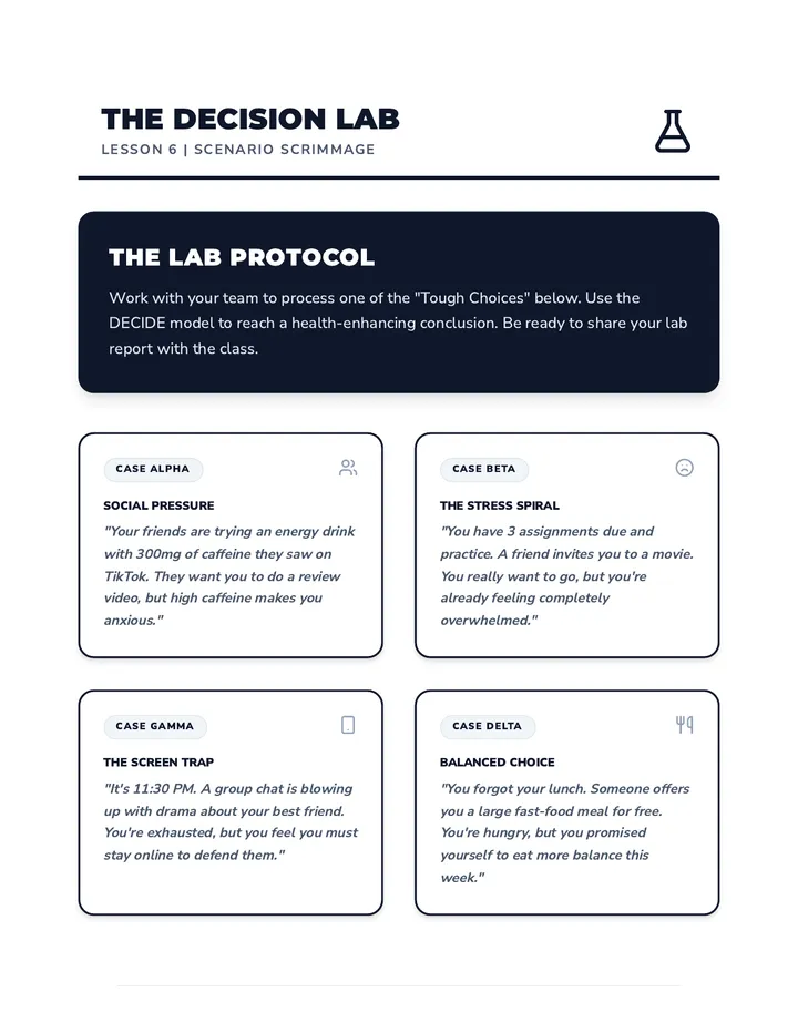 Decision Lab Scenarios