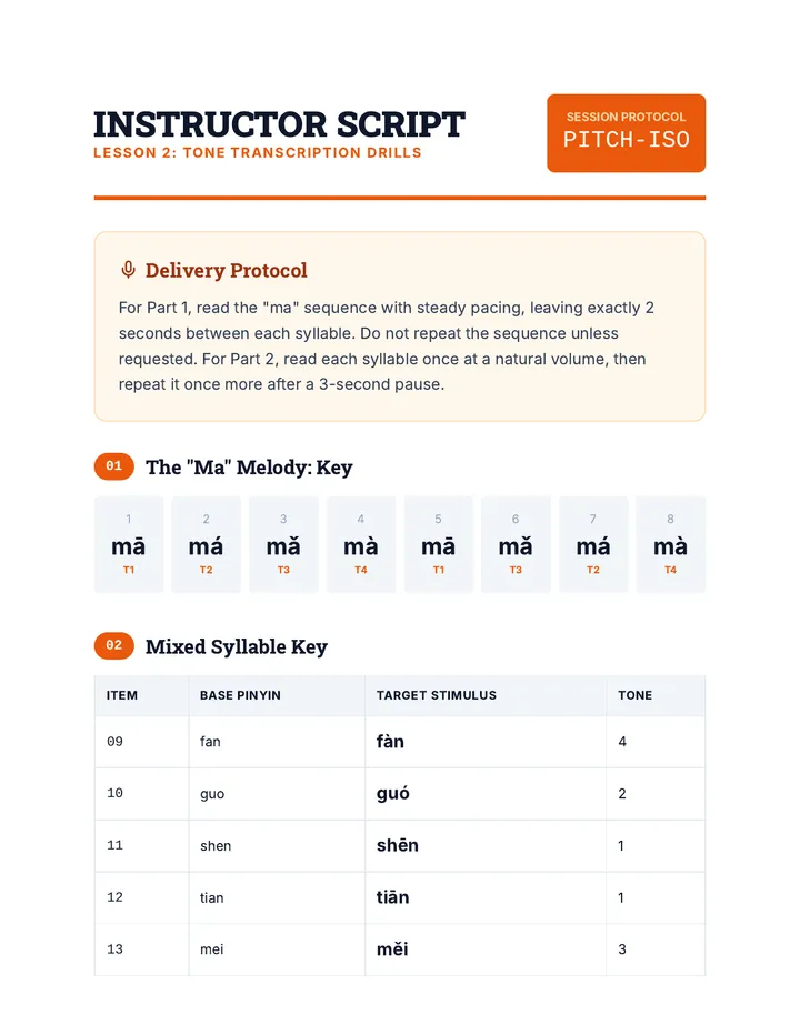 Tone Transcription Teacher Guide