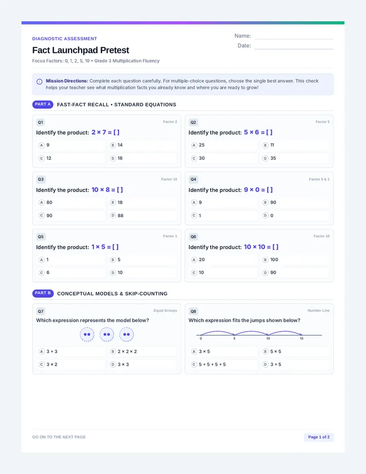 Fact Launchpad Pretest