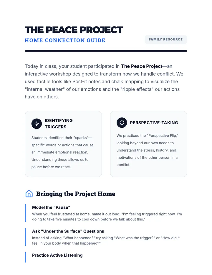 Peace Project Parent Handout