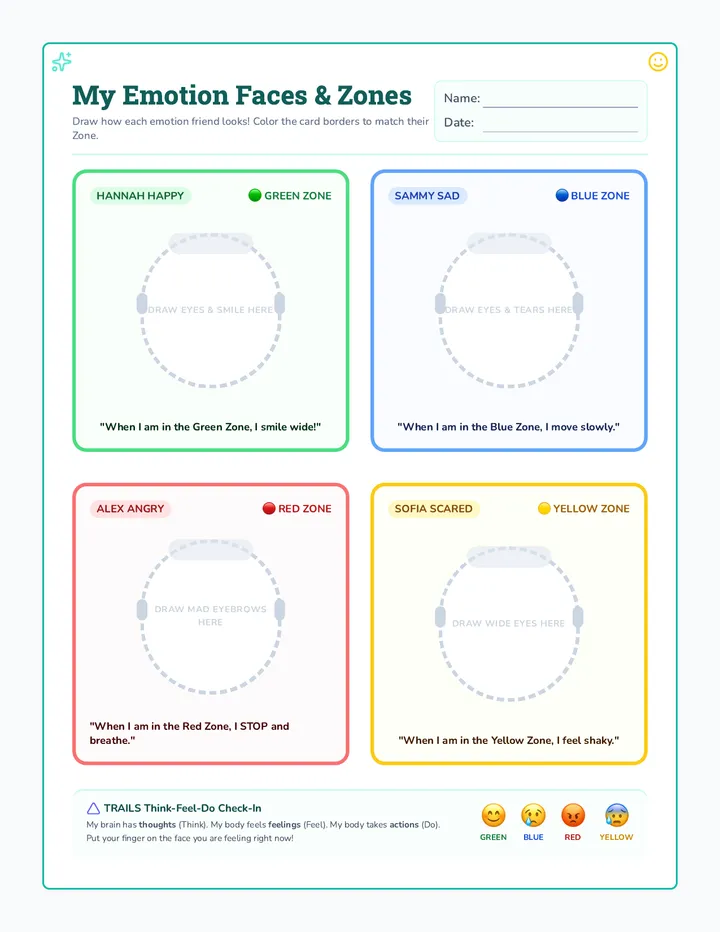 Emotion Faces Worksheet