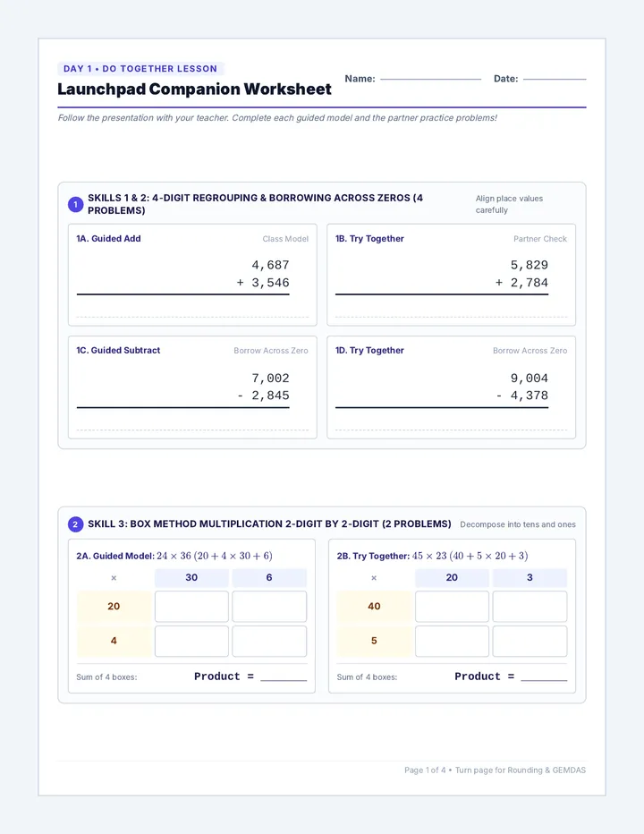 Launchpad Companion Worksheet