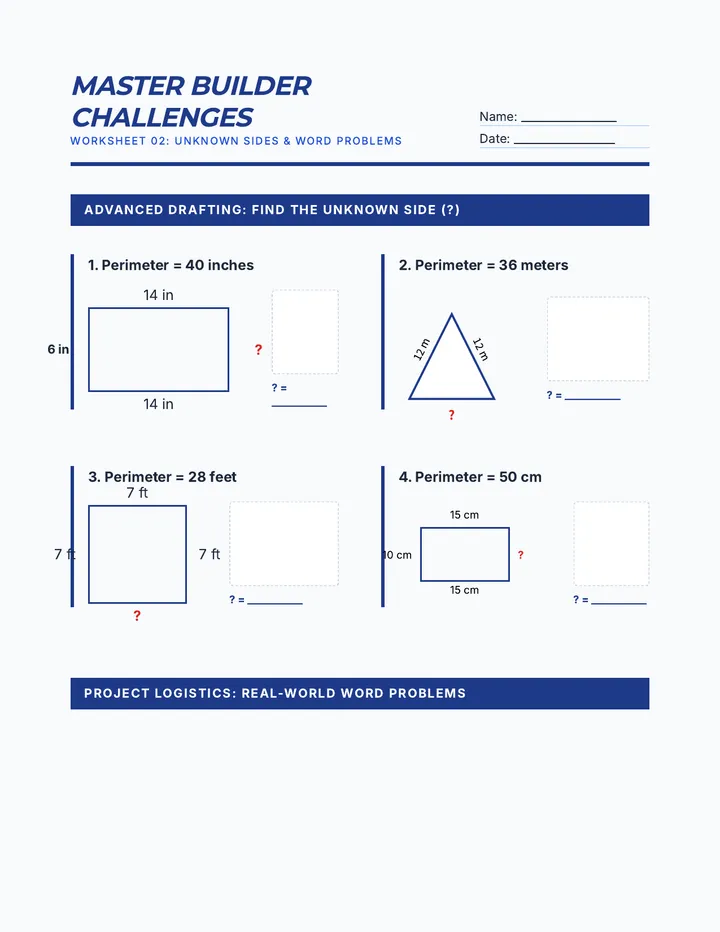 Master Builder Challenges Worksheet