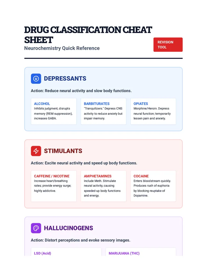 Drug Classification Cheat Sheet