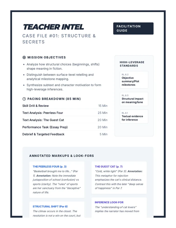 Structure and Secrets Teacher Guide