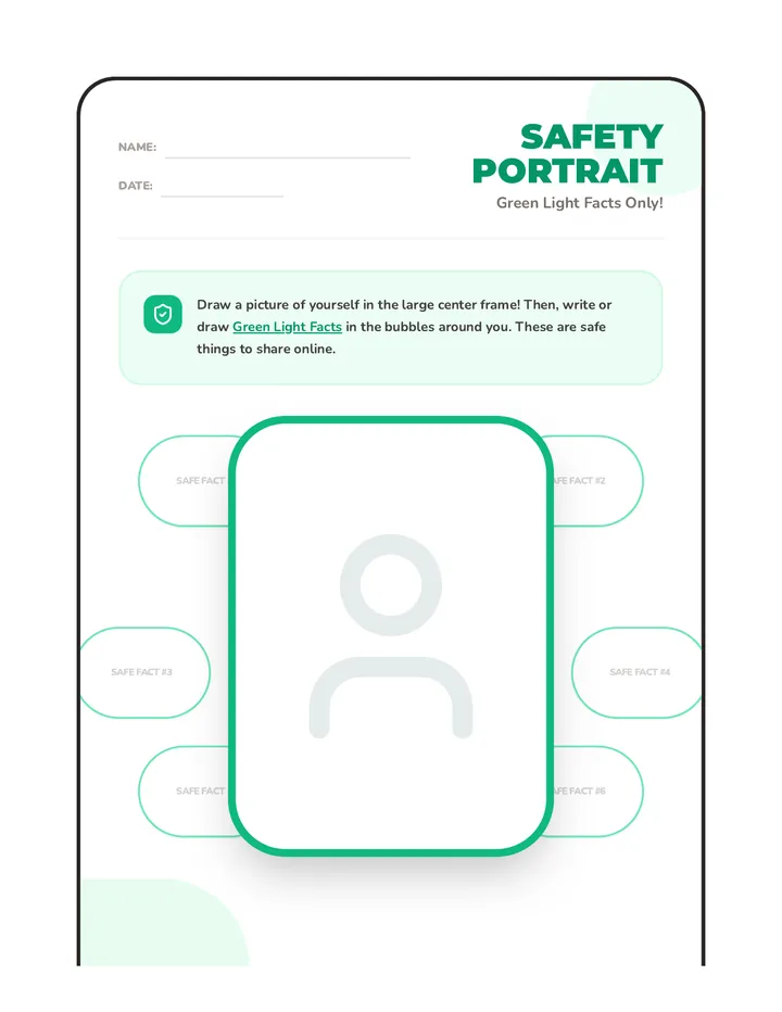 Safety Portrait Reflection Sheet
