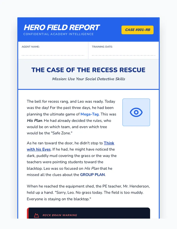 Recess Rescue Story
