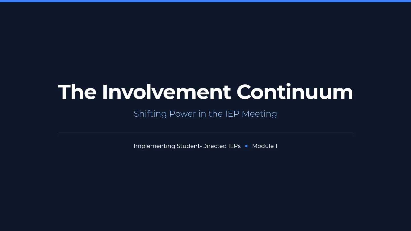 Involvement Continuum Slides
