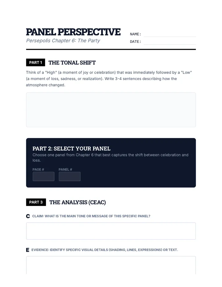 Panel Perspective Worksheet