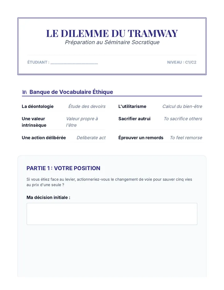 Le Dilemme du Tramway Guide
