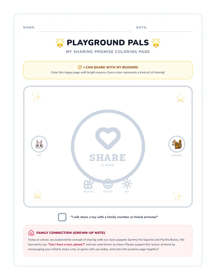 Playground Pals Activity Sheet