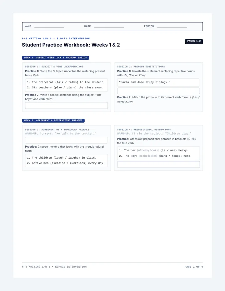 Student Intervention Workbook