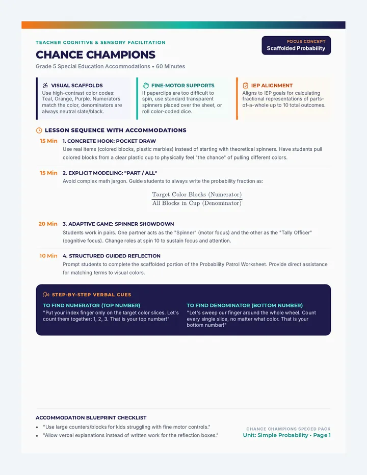 Chance Champions Teacher Guide