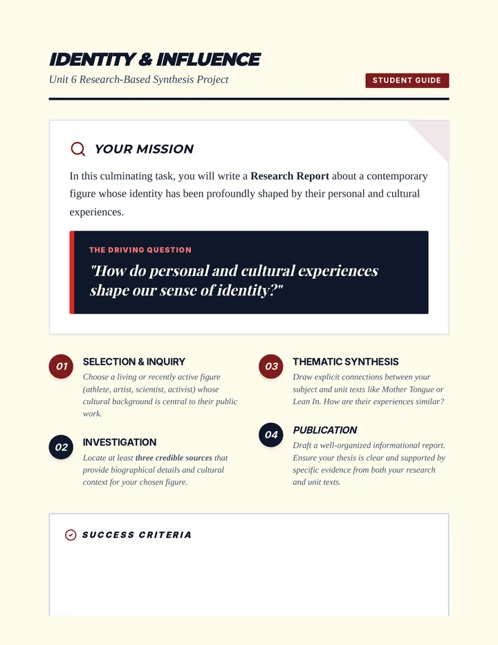 Research Project Directions Document