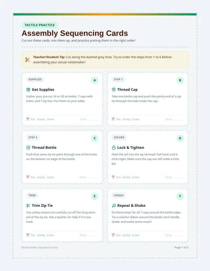 Bottle Rattler Sequence Cards