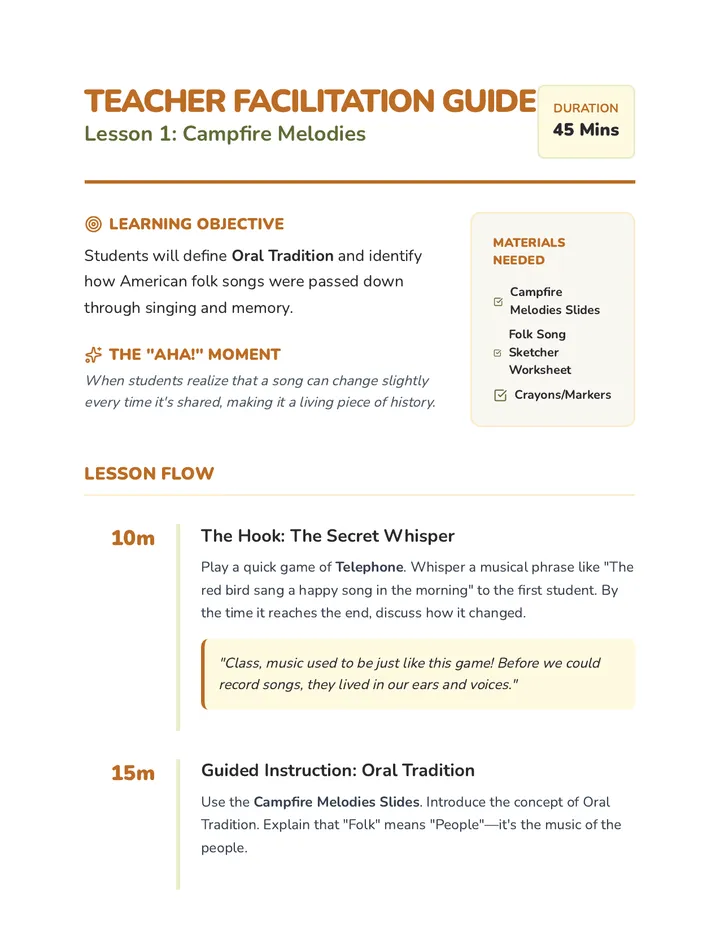 Campfire Melodies Teacher Guide