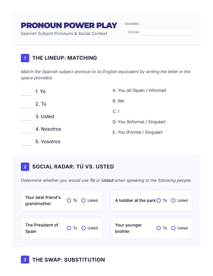 Pronoun Power Play Worksheet