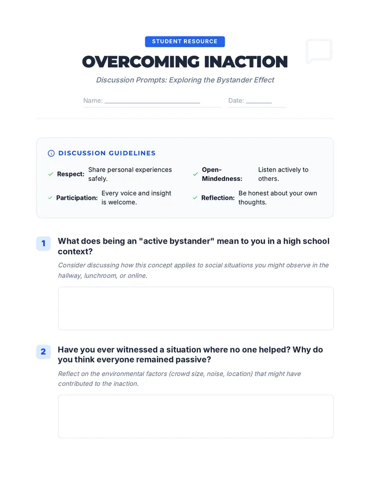 Overcoming Inaction Discussion Prompts