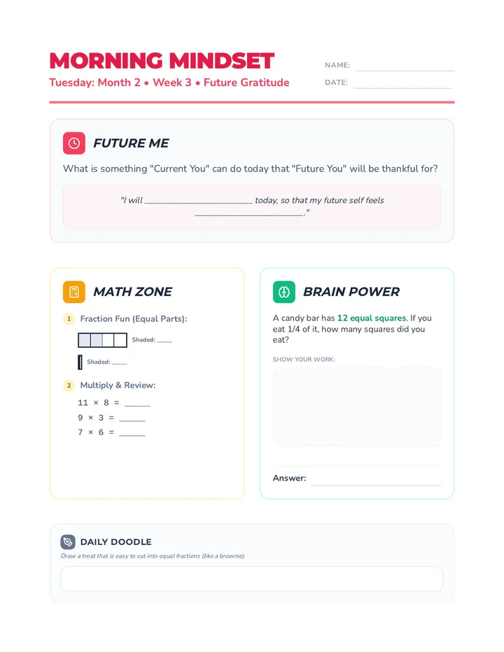 Tuesday Month 2 Week 3 Worksheet