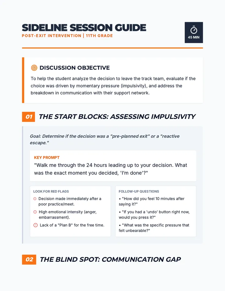 Sideline Session Guide