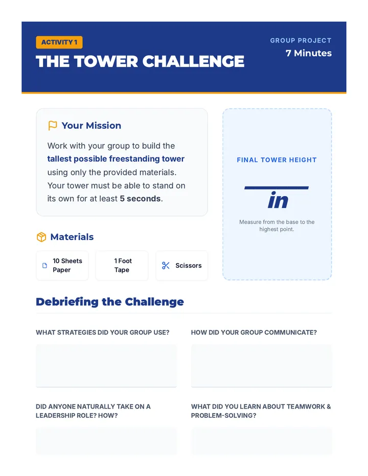 Tower Challenge Activity