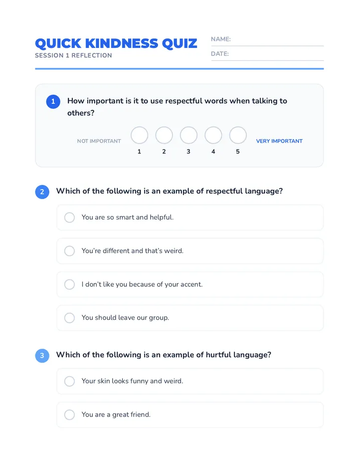 Quick Kindness Quiz