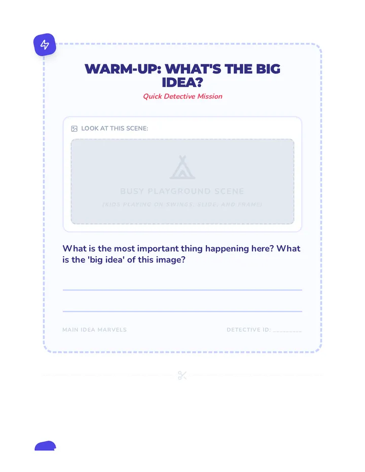 Main Idea Warm-Up Slips