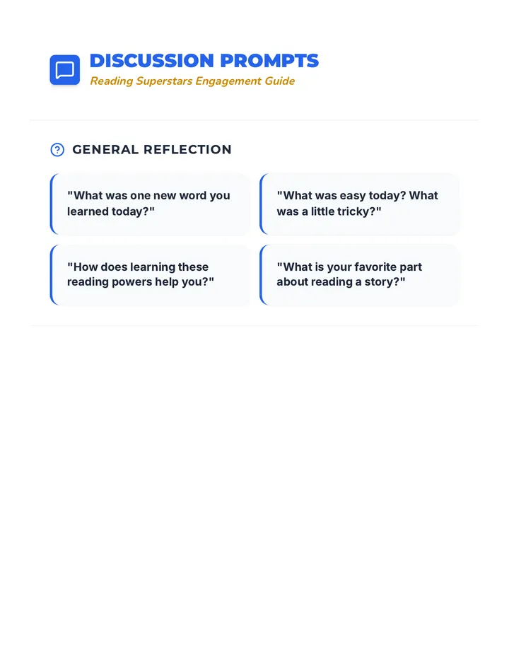 Reading Superstars Discussion Prompts