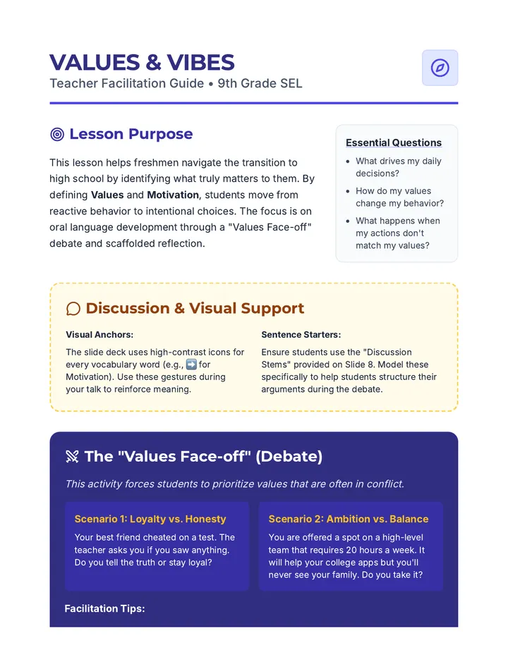 Values and Vibes Facilitator Guide
