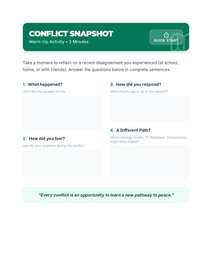 Conflict Snapshot Warmup
