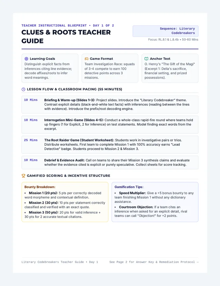 Clues and Roots Teacher Guide