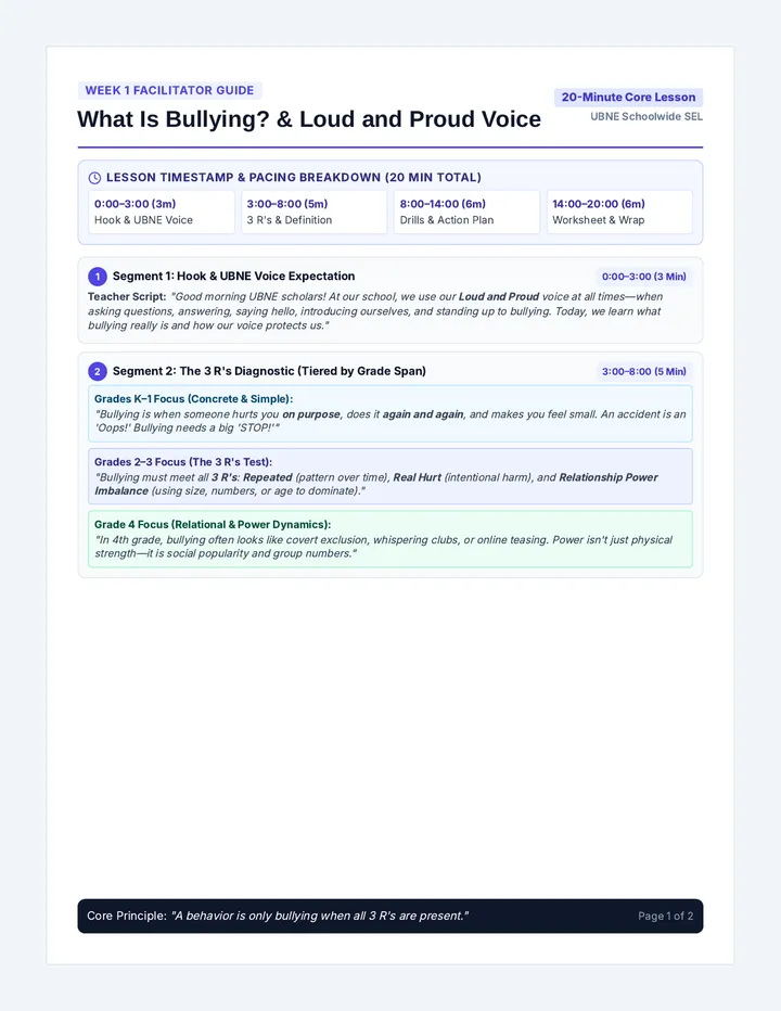 Bullying Basics Teacher Guide