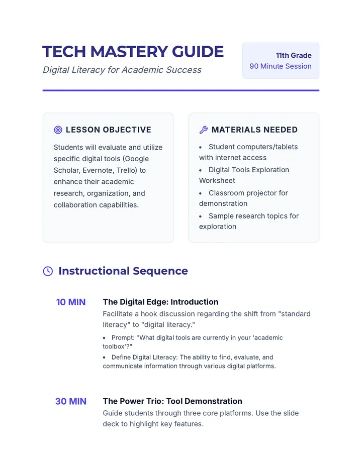 Tech Mastery Guide Lesson Plan