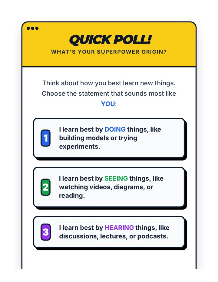 Learning Style Quick Poll Poster