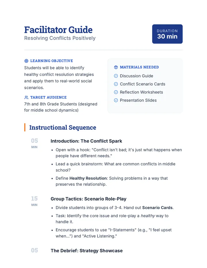 Conflict Resolution Facilitator Guide