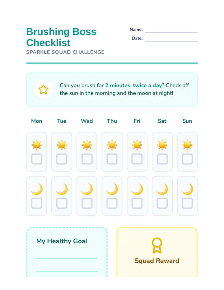 Brushing Boss Checklist