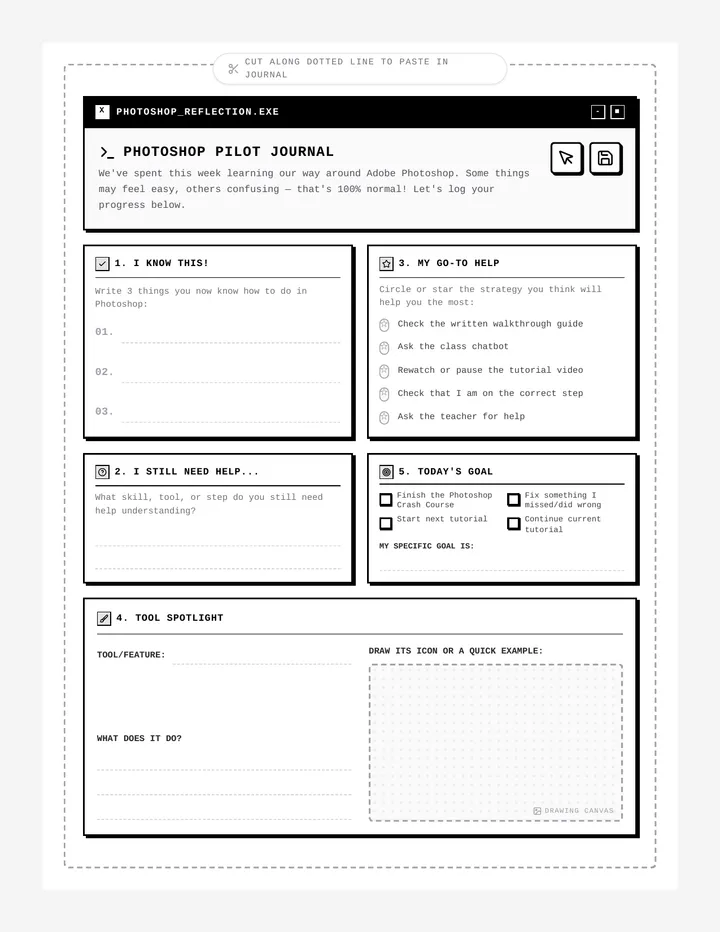 Photoshop Reflection Sheet
