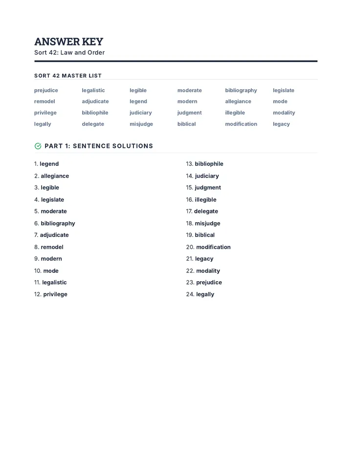 Roots of Law Answer Key