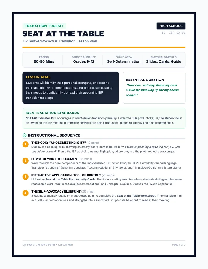 Seat at the Table Teacher Guide