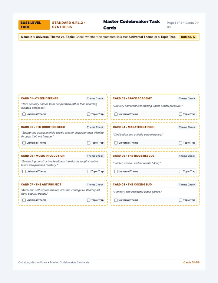 Master Codebreaker Task Cards