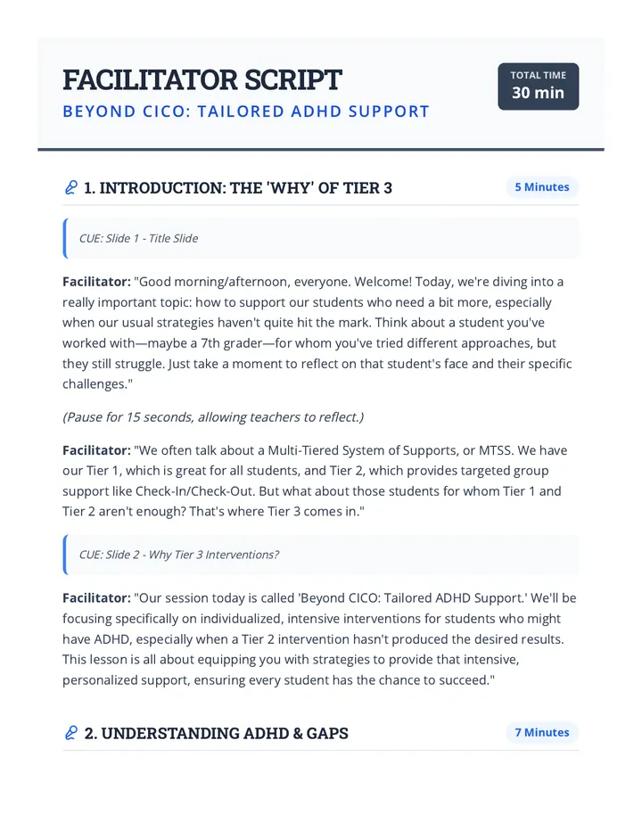 Beyond CICO Script Guide