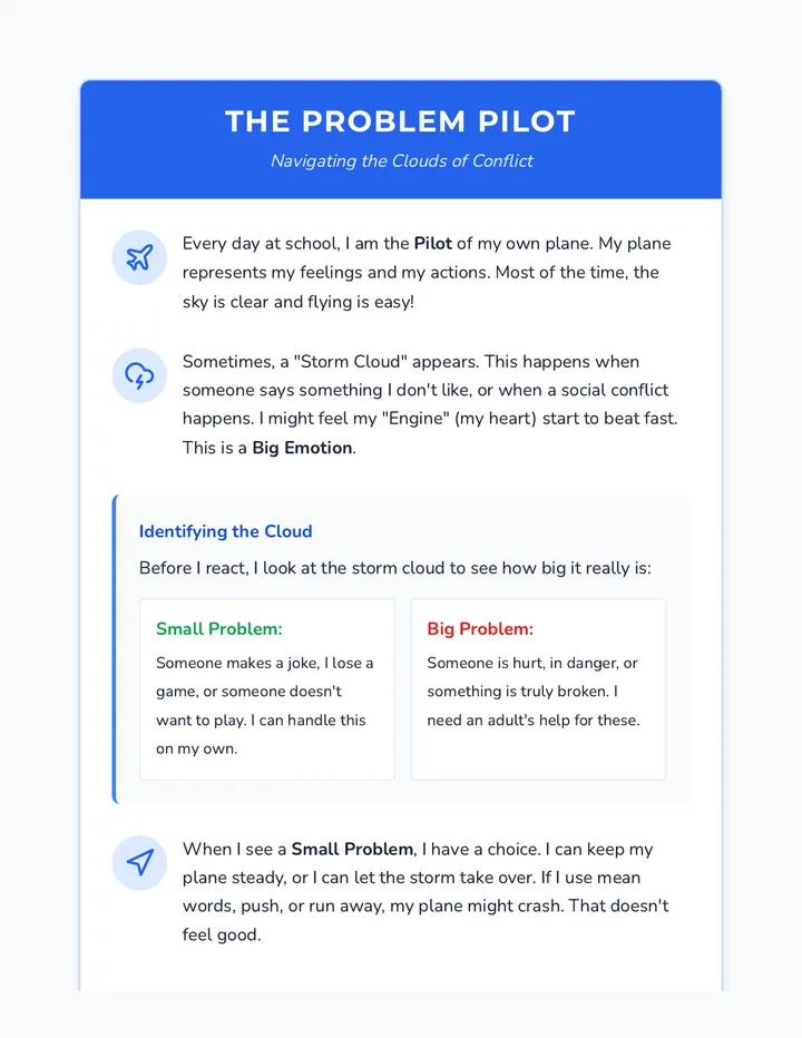 Problem Pilot Social Story