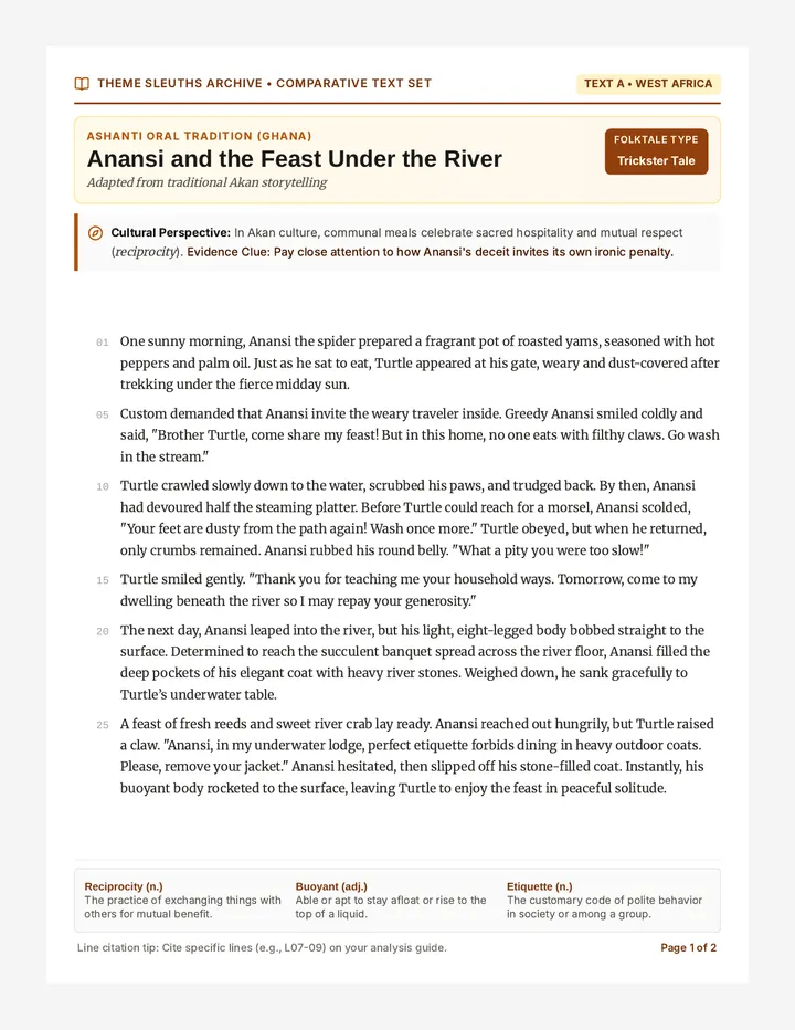 Fable Sleuths Reading Handout