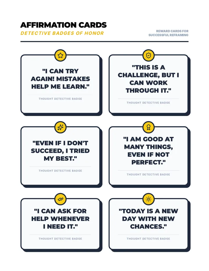Thought Detectives Affirmation Cards