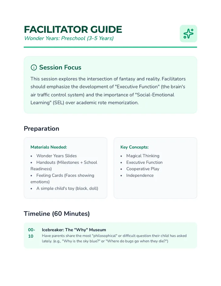 Wonder Years Facilitator Guide
