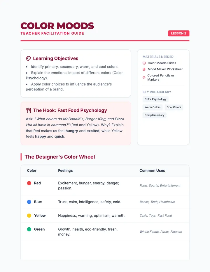 Color Moods Teacher Guide
