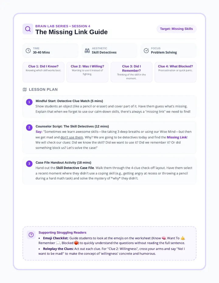 Missing Link Counselor Guide