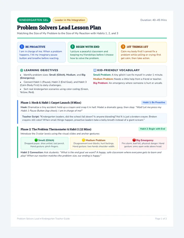 Problem Solvers Lesson Plan