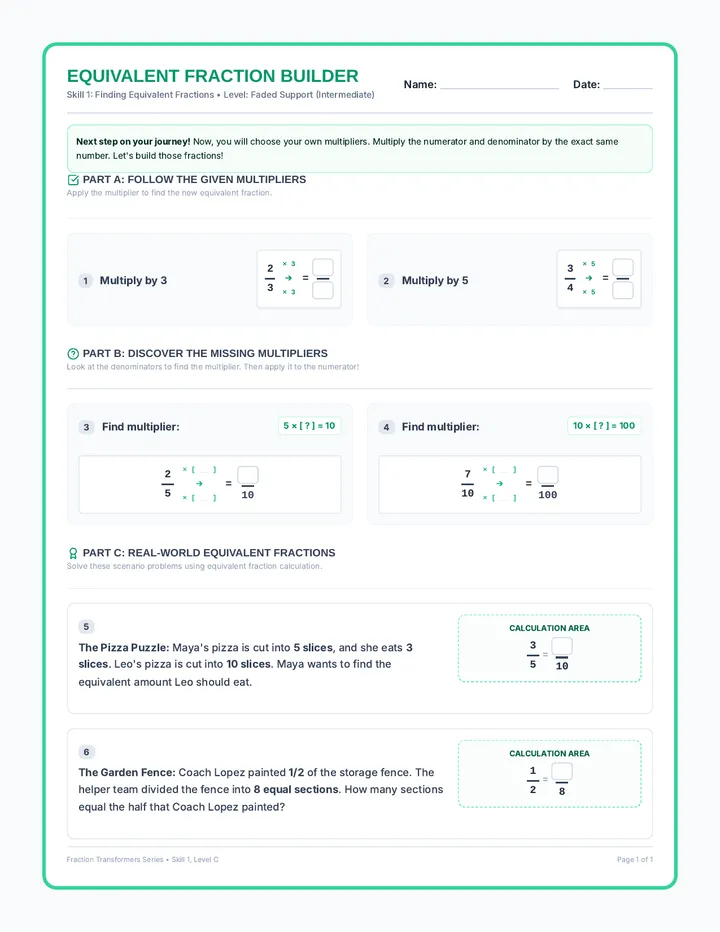Equivalent Fraction Builder