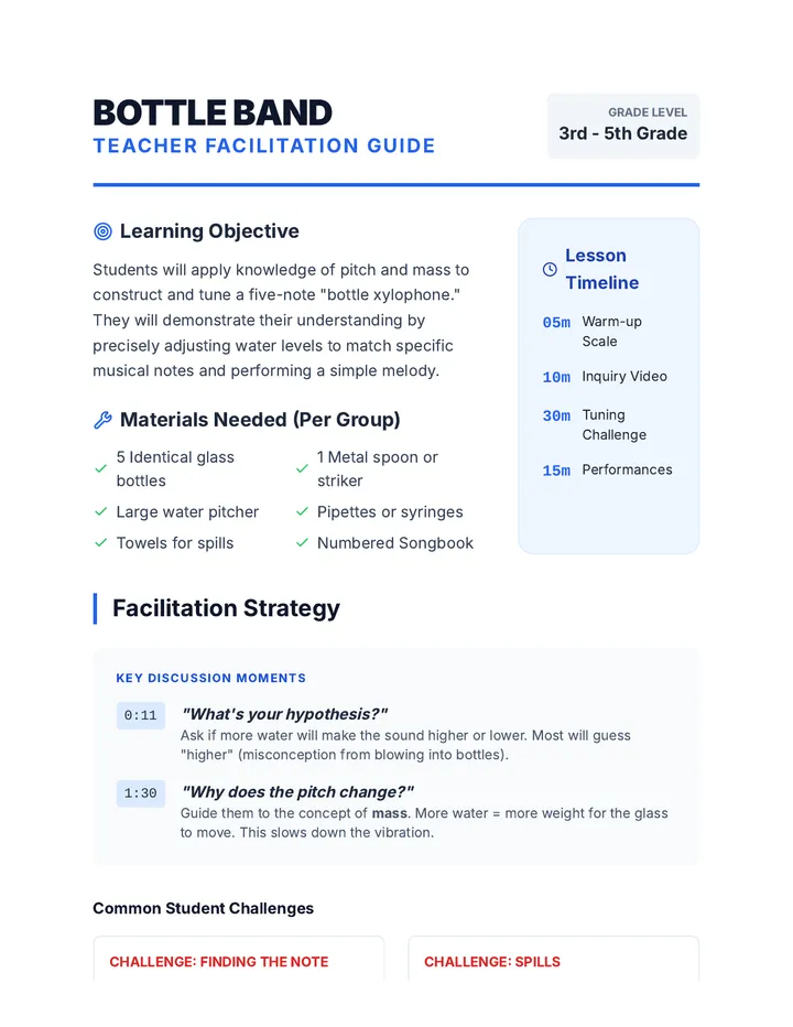 Bottle Band Teacher Guide
